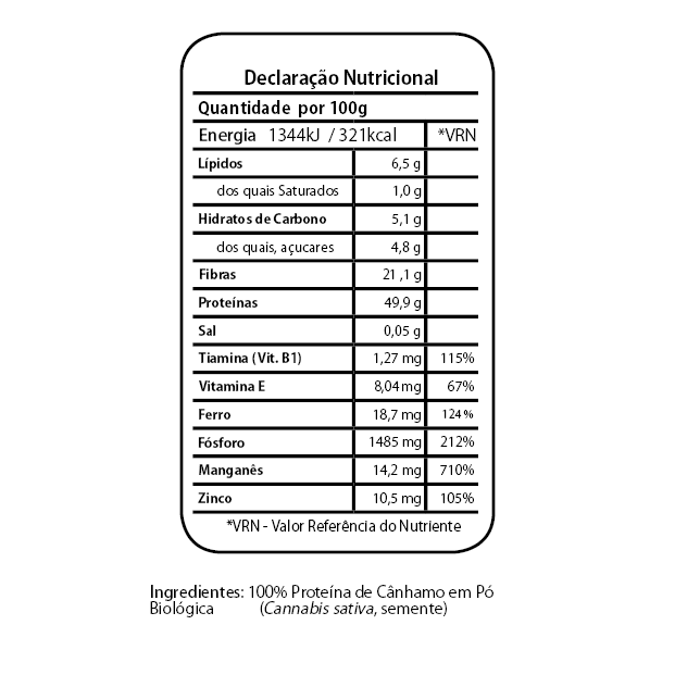 Proteína de Cânhamo em Pó Bio - Proteína Vegetal Completa